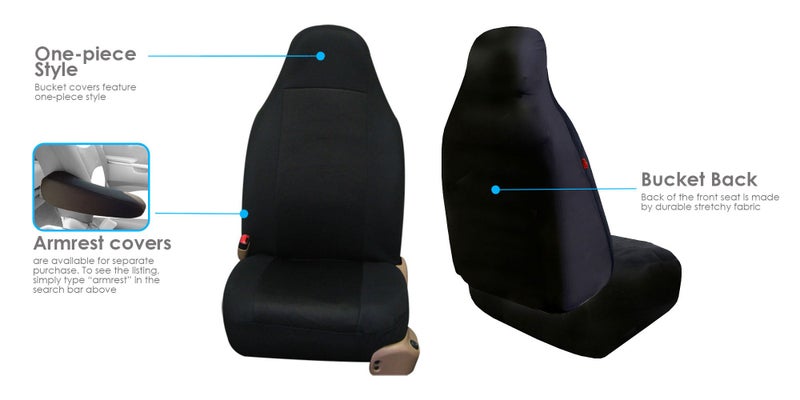 FH Group 3D Air Mesh Car Seat Covers Front Set â€“ Universal Fit Automotive Seat Protectors, Washable Low Back Bucket Seat Covers for SUV, Sedan, Car Accessories, Black - Image 3